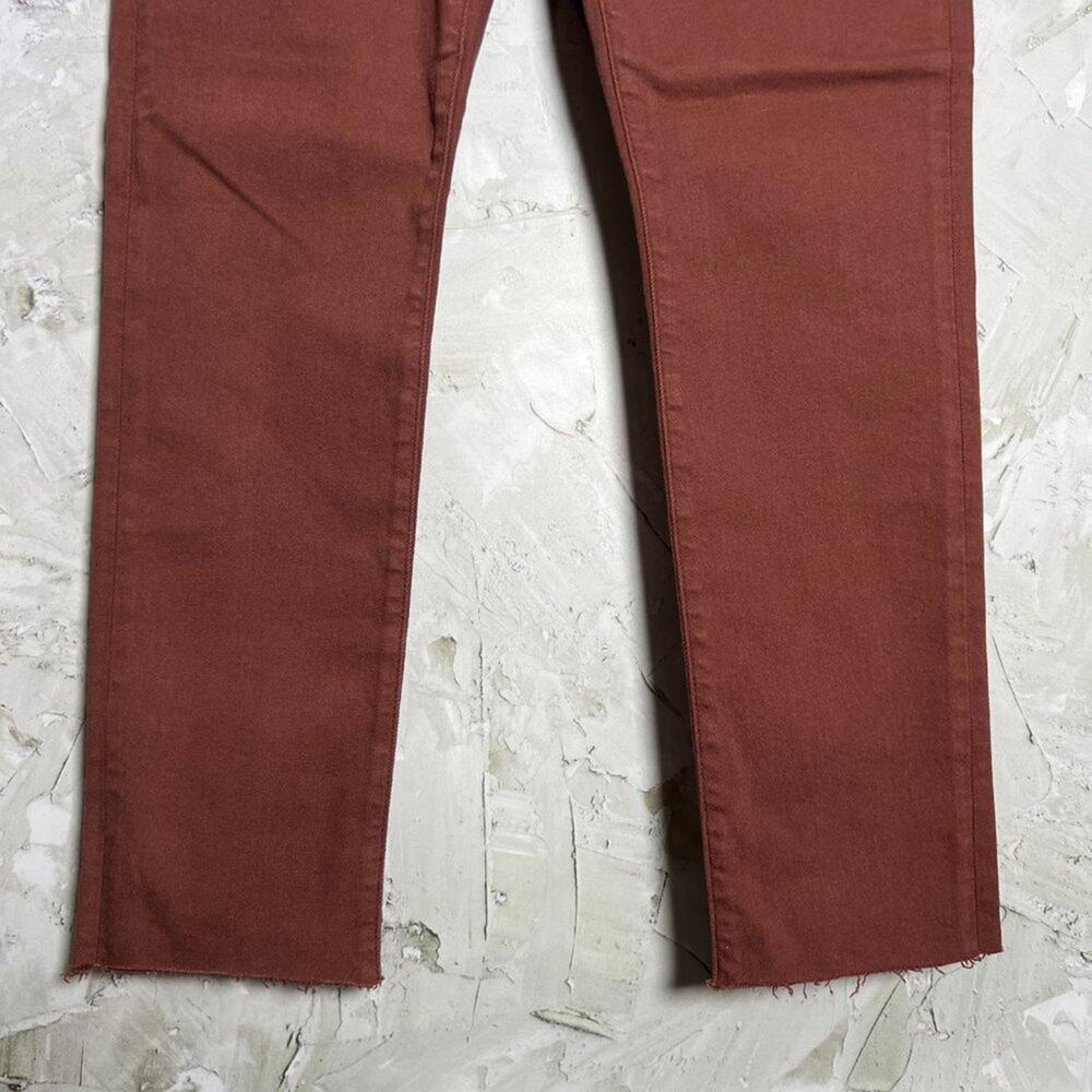 Mavi Viola High Rise Slim Straight Jeans SIZE 27x27 Burgundy Raw Hem Denim - Picture 8 of 9